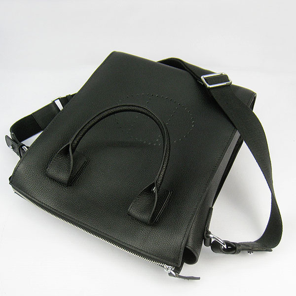 Fake Hermes Togo Leather Handbag Black 8076